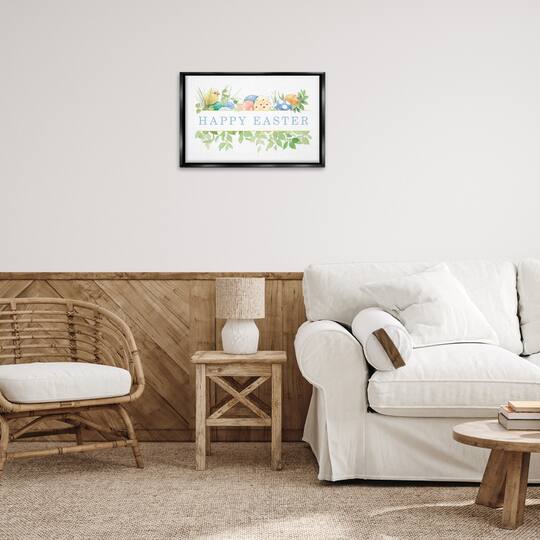 Stupell Industries Floral Happy Easter Floater Framed Art